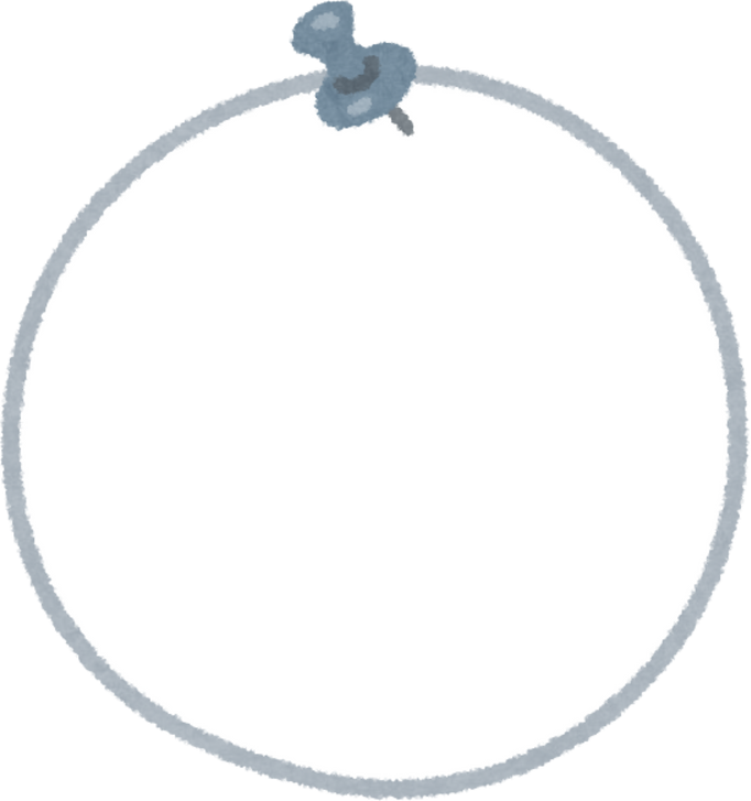 Illustration of a Round Paper Note Pinned with a Push Pin